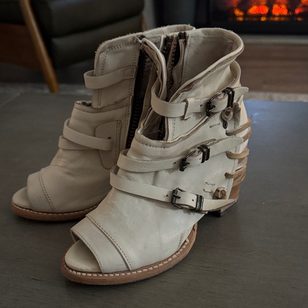 Cartier Beige Ankle Boots with Straps